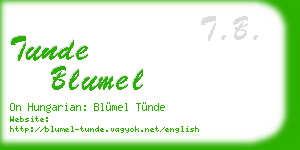 tunde blumel business card