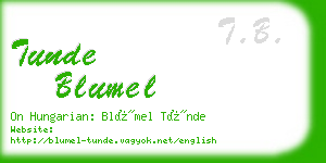 tunde blumel business card